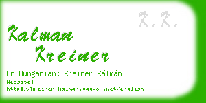 kalman kreiner business card